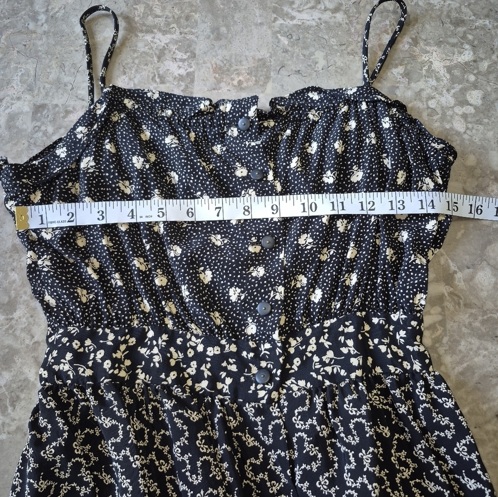 Betsey Johnson y2k Vintage 90s Rare Floral and Bow Black and Cream Patterned Set - Picture 9 of 16